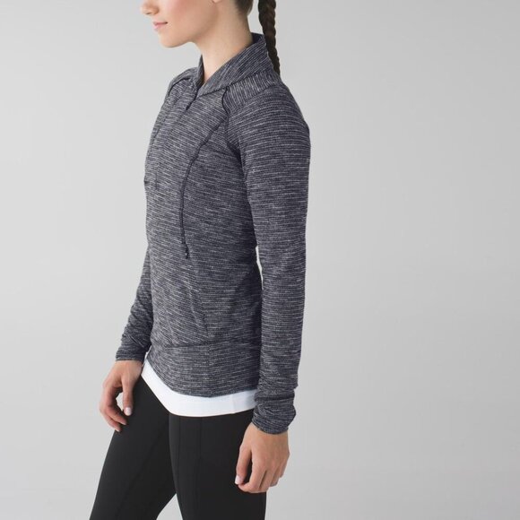 Lululemon Think Fast Pullover Coco Pique Black / Black- Size 6 - Picture 9 of 14